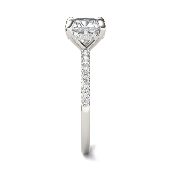 Cushion Custom Hidden Halo 1/2 Eternity Engagement Ring
